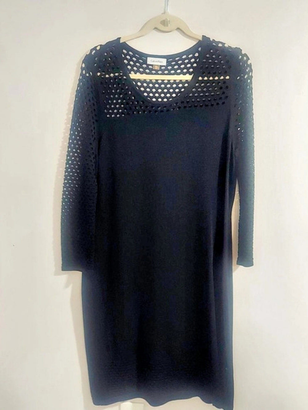 Black Open-Knit Maxi Dress Size XL Like New